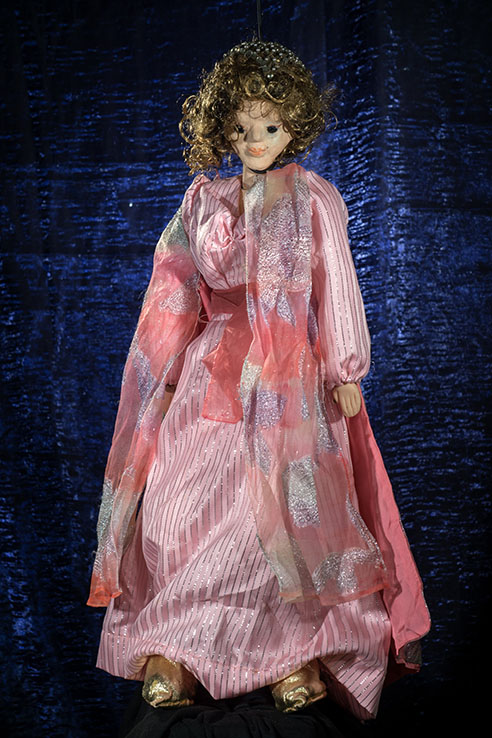 J.Fille robe rose (BunRaku) - 63cm - marionnette de M.Lions